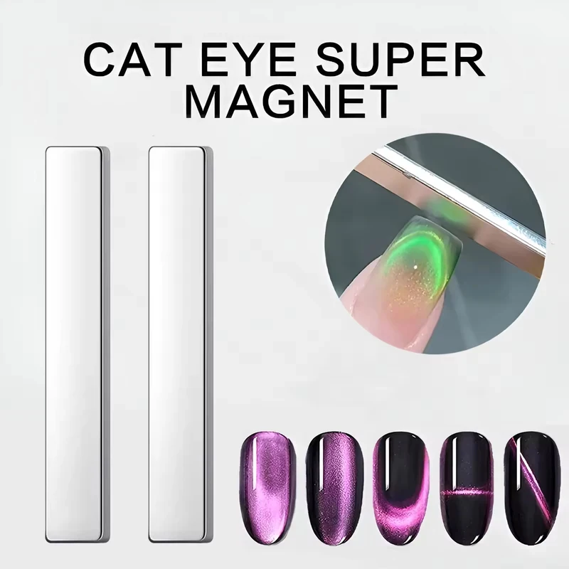 1/2 Peças Caneta Magnética Forte para Nail Art, Design 3D Olho de Gato, Bastão Magnético de Ponta Dupla para Esmalte em Gel Mágico para Manicure