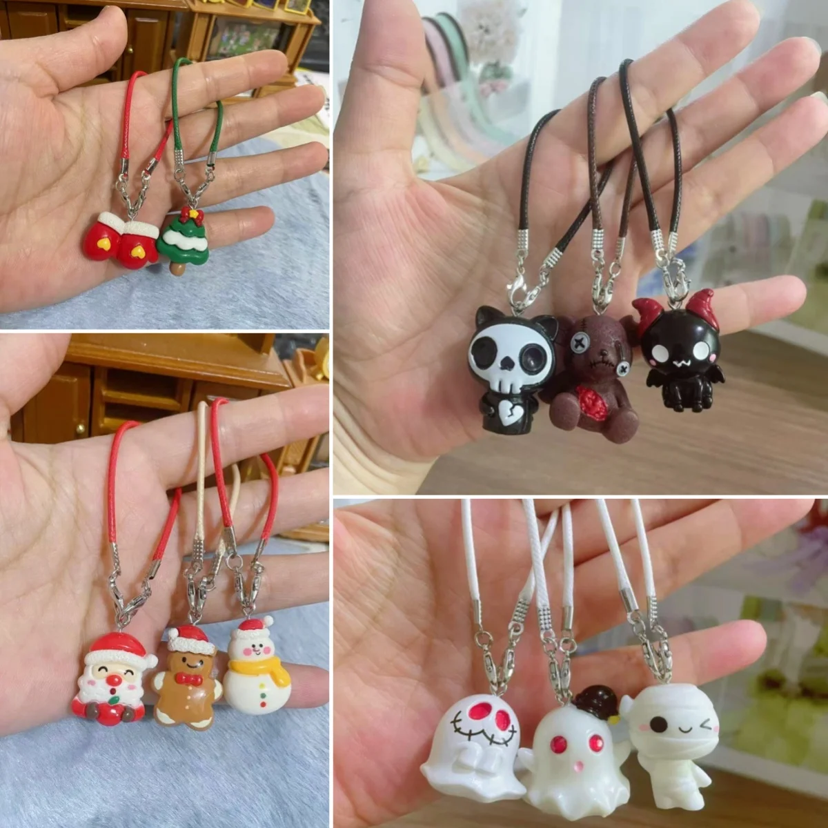 

Labubu Accessories For 15-17cm Labubu Christmas&Halloween Cartoon Pendant Mini Pendant Model Mobile Phone Ornamen Doll Gift