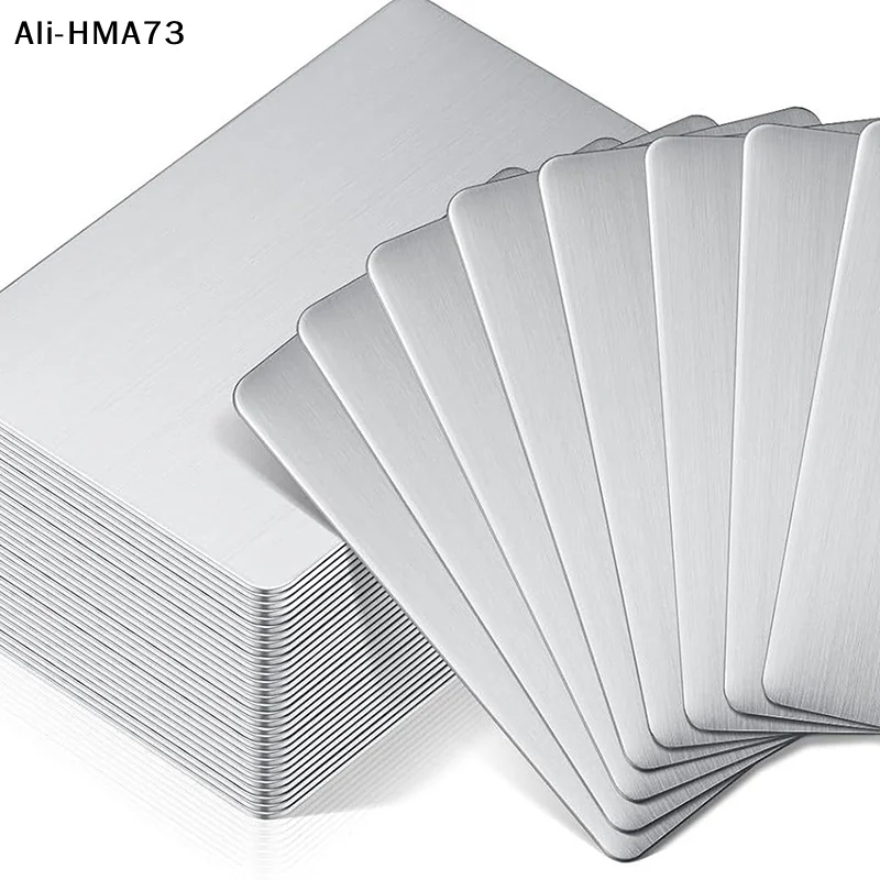【HMA73】Stainless Steel Business Card Blanks Laser Engraving Cards Office Business Cards Blanks For Engraver Engraving DIY Cards