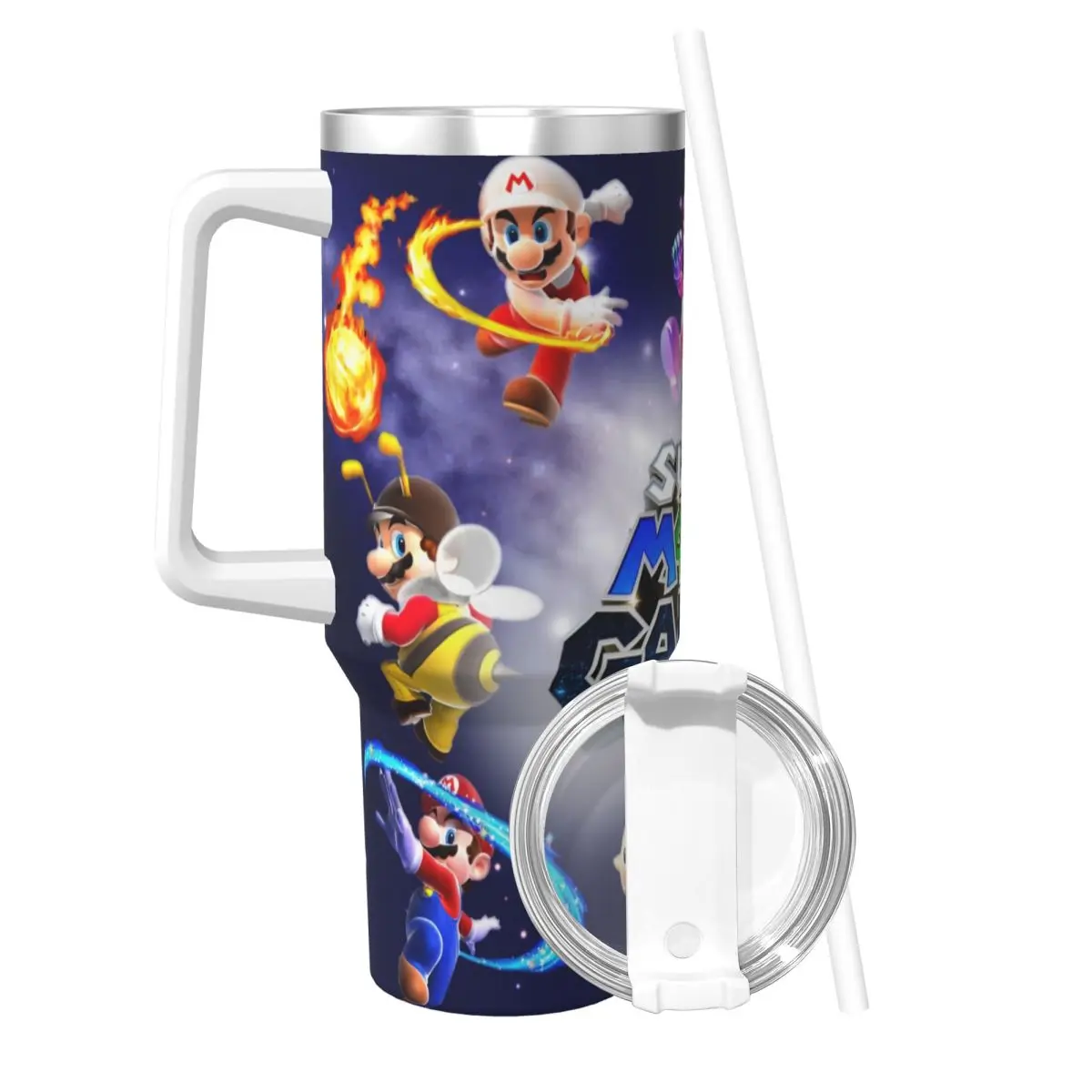 Super Mario Galaxy Tumbler Cold Drink Water Bottle Keep Heat Stainless Steel Thermal Cups Design Travel Mugs Cup