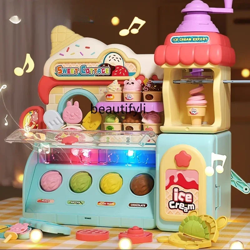 2024 novos brinquedos de sorvete infantil de 3 a 6 anos, quebra-cabeça popular, casa de brincar para meninas