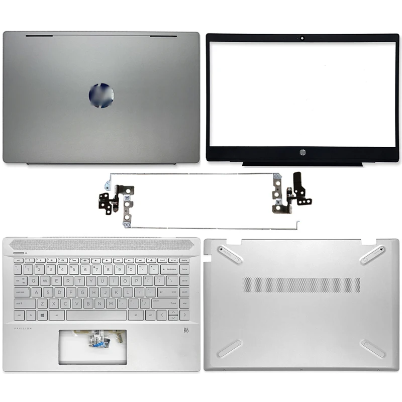 New laptop lcd back cover/front bezel/lcd hinges/hand rest/bottom case for hp 14-ce TPN-Q207 L19174-001