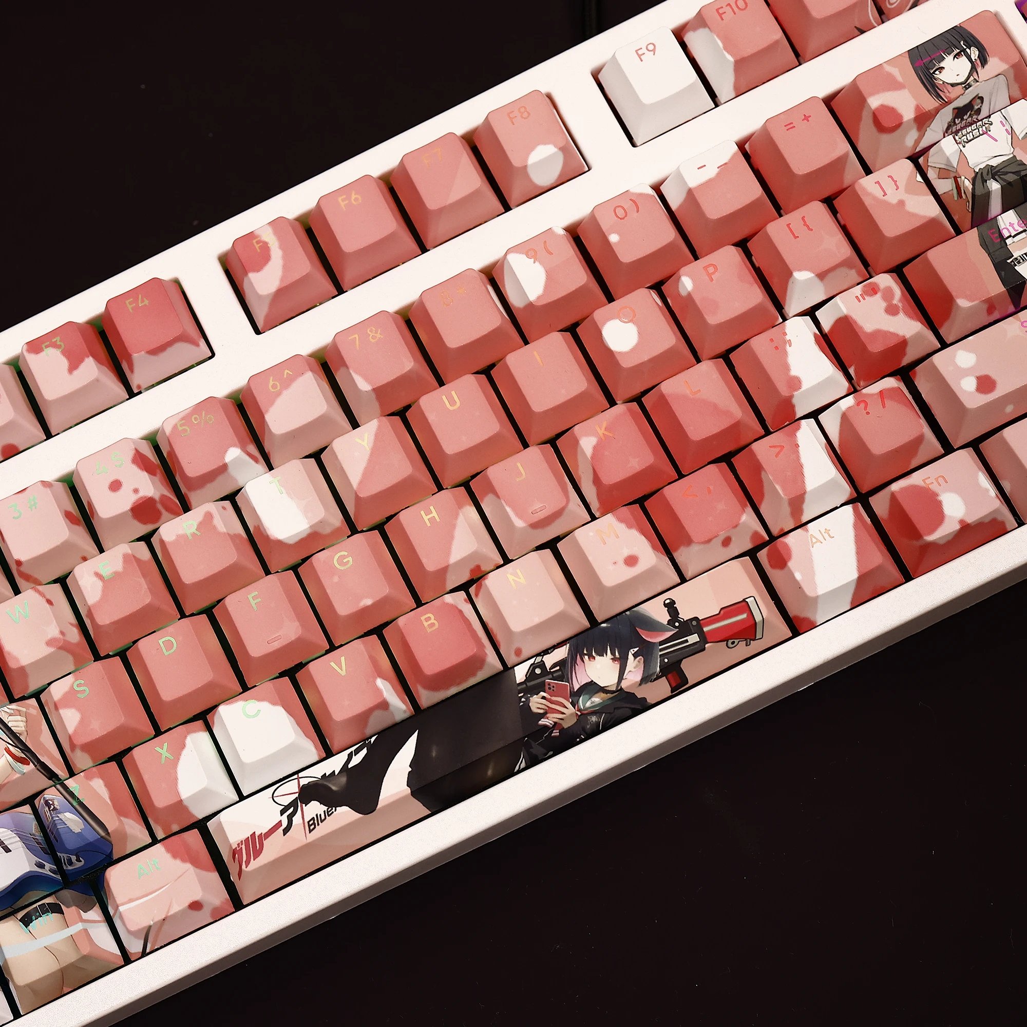 108 chiavi/Set Blue Archive Kyoyama Kazusa PBT Keycaps giochi di Anime Beauty Girl Key caps altezza ciliegia per tastiere meccaniche fai da te