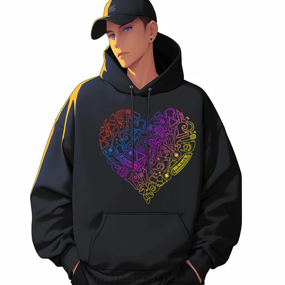 

Music Heart Musician Composers Music Lover Teacher New Hoodie Youth Man Clothes Chinese Style