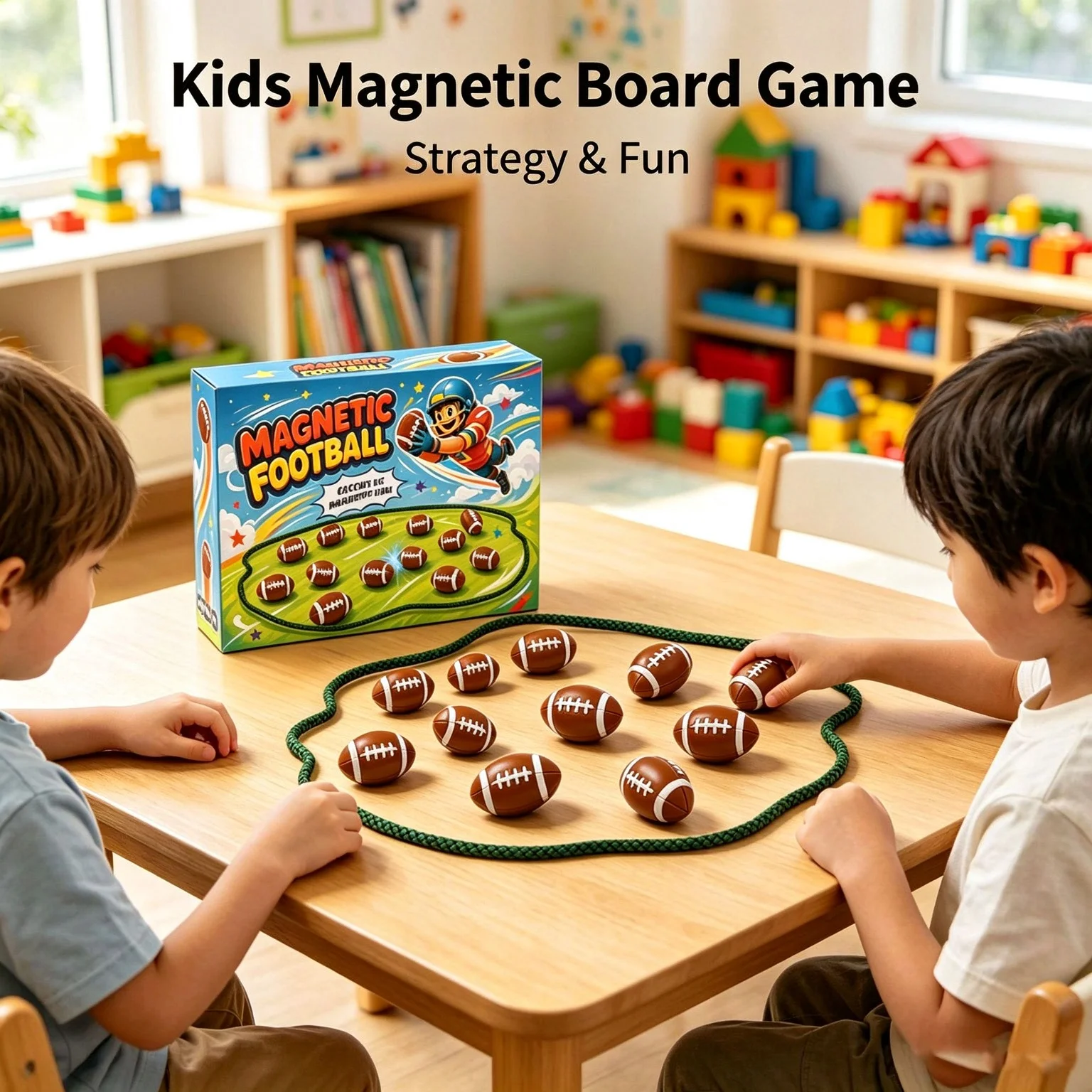 Magnetic Rugby Match Chess Magnetic Effect Chess Children's Parent Child Interactive Puzzle Desktop Toy Christmas Gift
