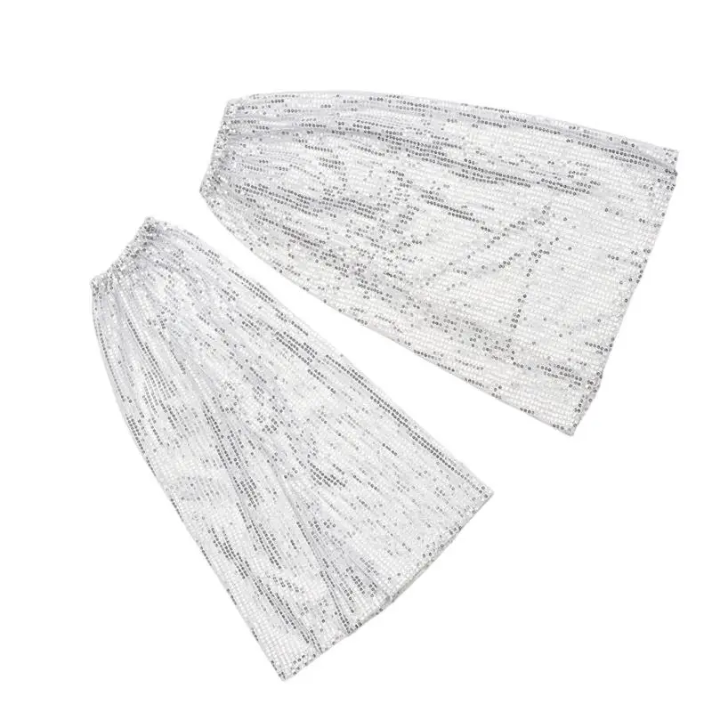 652F أكمام الساق متوهجة الترتر المتلألئ الأصفاد المرنة جهاز تدفئة الساق للعروض المسرحية وعروض الرقص الرسمية #3