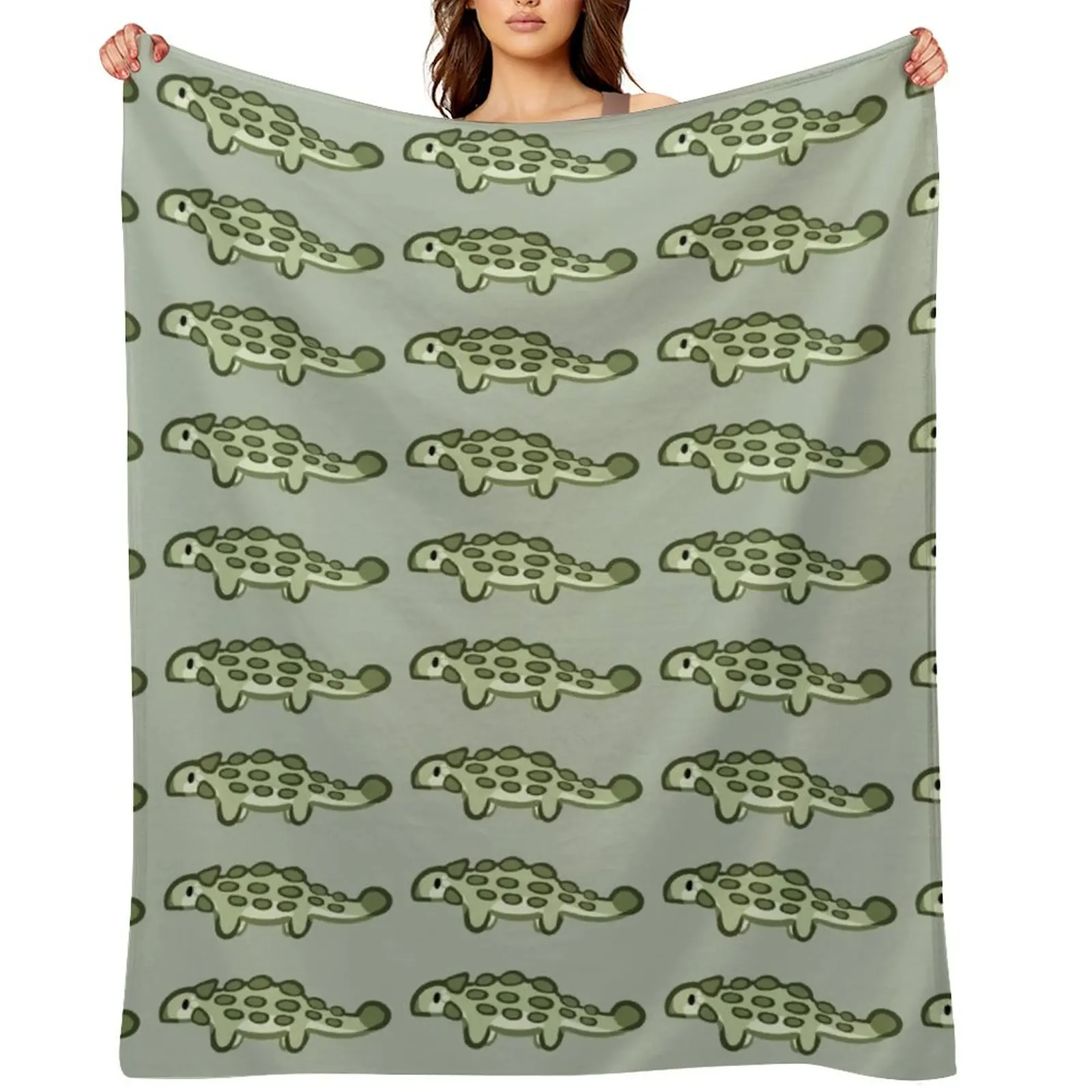 

Ankylosaurus Throw Blanket Polar Soft Plaid Thins wednesday Blankets