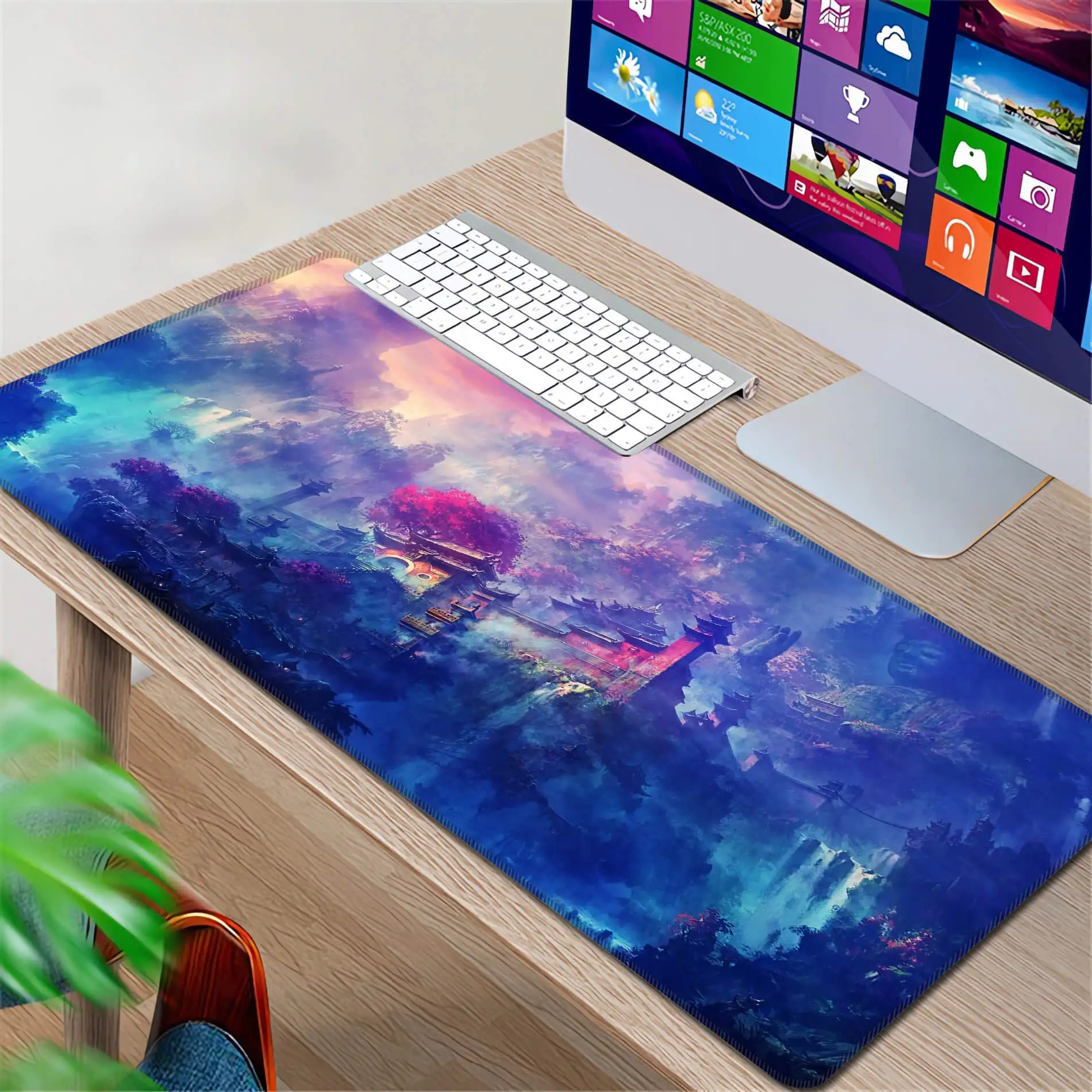 Oriental View Office Rug, XXL Mouse Pad, Cute Office Decoration, Office Rug, Laptop Keyboard Pad Perfect Gift for Friends