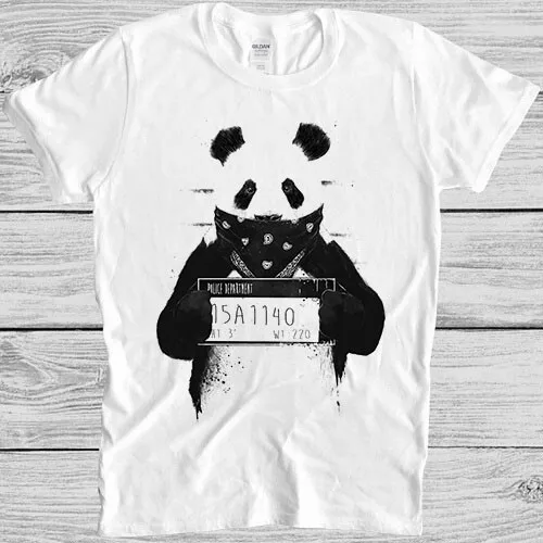 

Gangsta Panda Bear Prison Mugshot Meme Gift Top Cult Funny Tee T Shirt 923