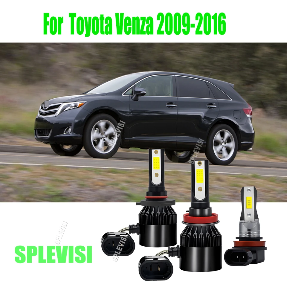 

LED Headlight High Low Fog 9005 H11 H11 Upgraded Lighting with Direct-Fit For Toyota Venza 2009 2010 2011 2012 2013 2014 2016