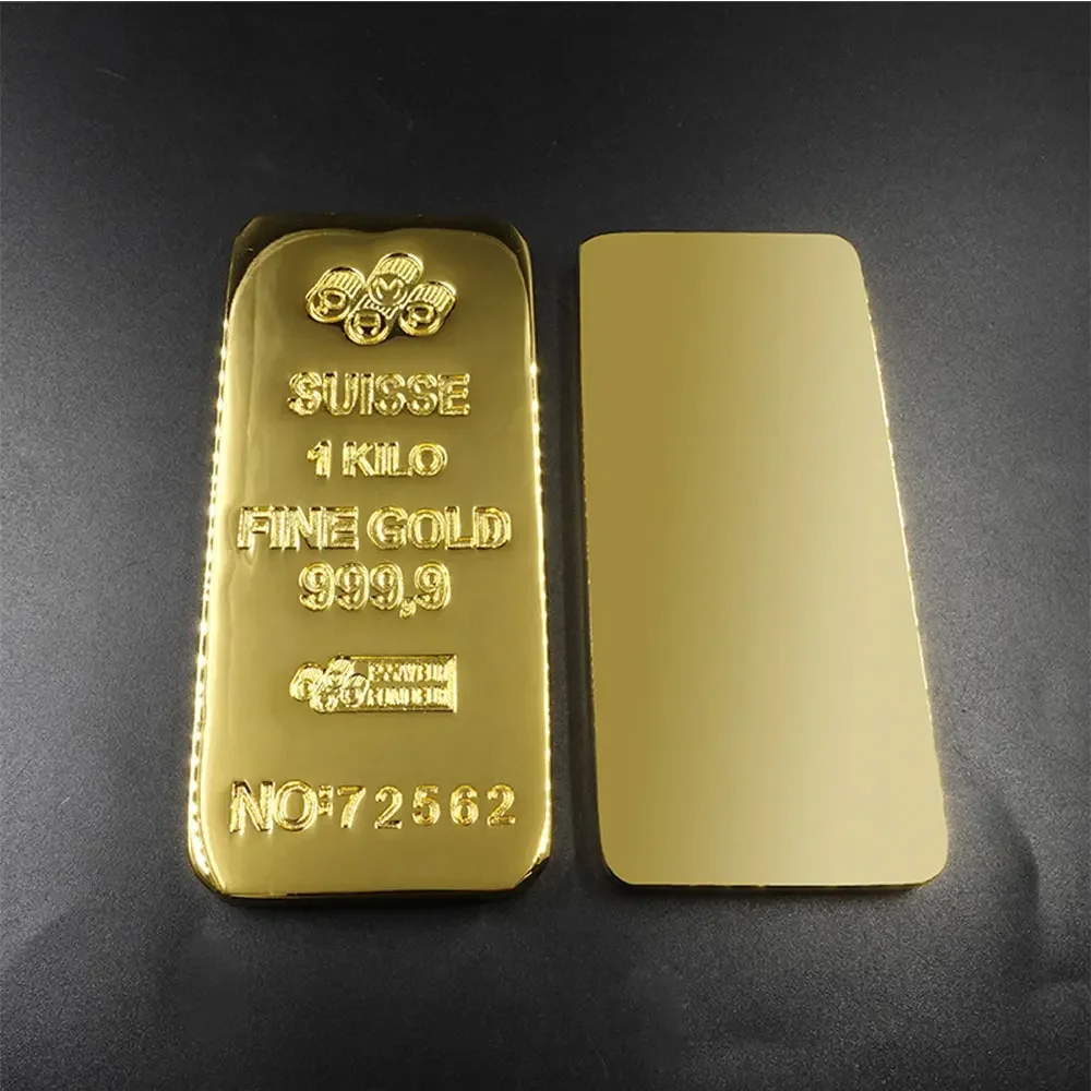 Anti-theft Sample 1:1 Copy Switzerland 1kilo/1000g 24k Gold Bar Gold Bullion Replica Swiss Bullion Jewelry Store Bank Display