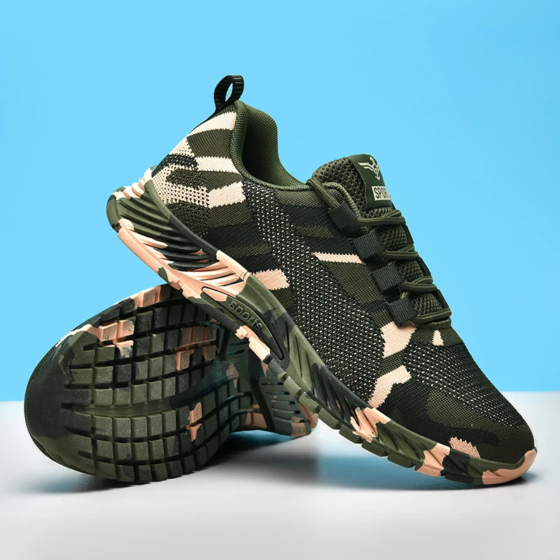 Outdoor Sport Tactical Military Trainets Men Camouflage Green Sneakers Climbing Shoes Women Mountain Hiking Trainers Male Shoes