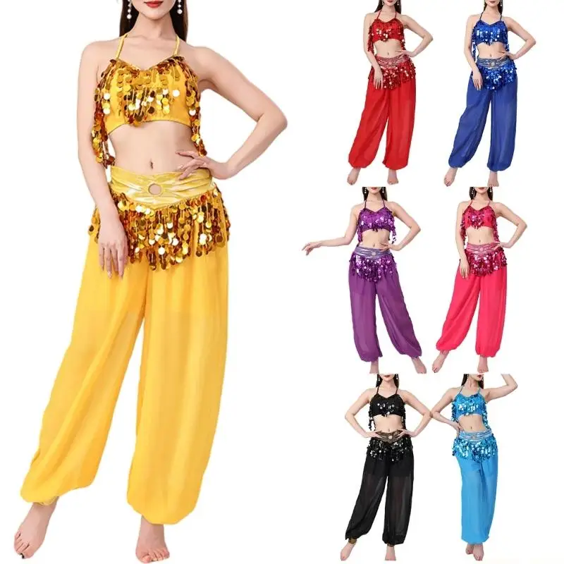 

31BF комплект костюма для танца живота, бюстгальтер для танца живота, топ, брюки для танца живота, костюмы для танца живота на