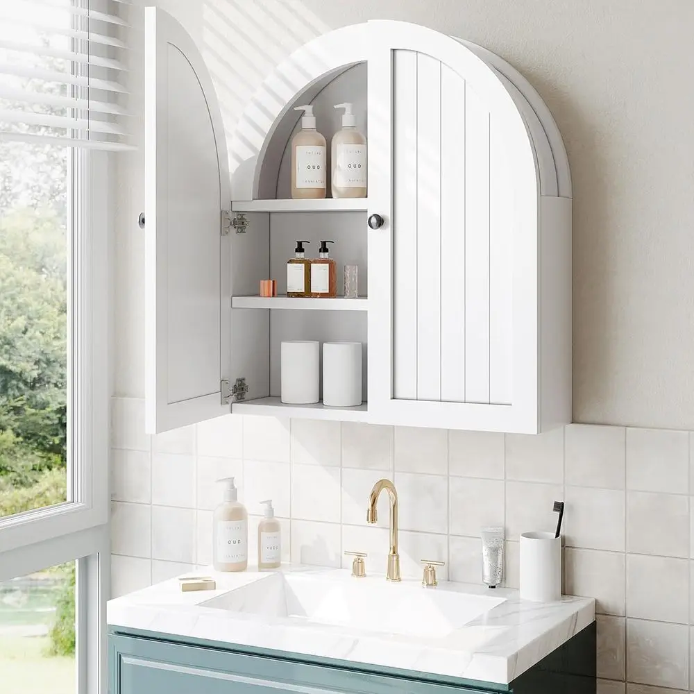 

Arched Bathroom Cabinet Wall Mounted with Do, Adjustable Shelves, Medicine Cabinet Over The Toilet, Wall Cabinet, Storage Cabine