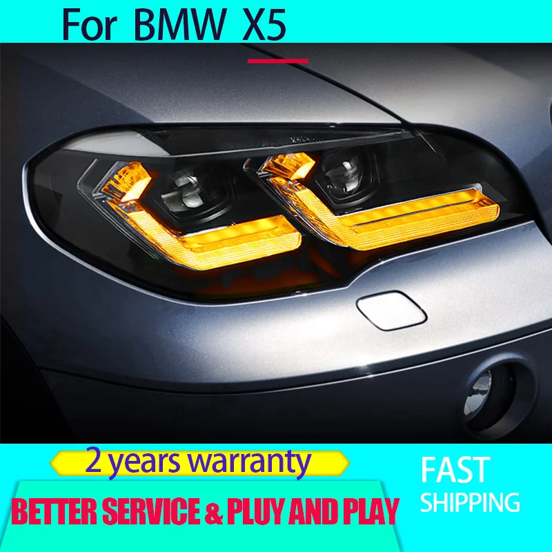 Car Styling for 2007-2013 BMW X5  E70  headligh LED laser lens daytime running light water steering