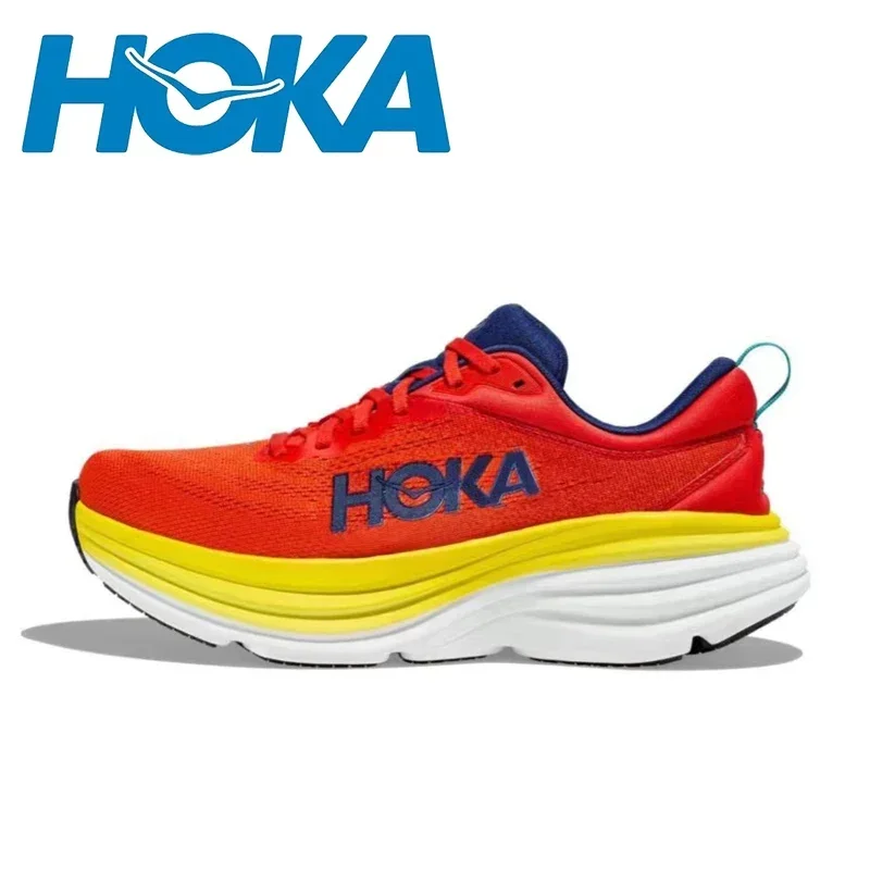 Hoka One One Bondi 8 Men Women Running Shoes Breathable Slip Resistant Cushioned Sneakers