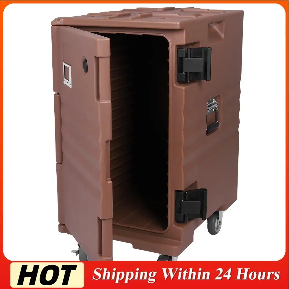 

118QT Insulated Food Pan Carrier Insulated Food Container with Wheels W/Handles for Catering Restaurant Canteen Family Party