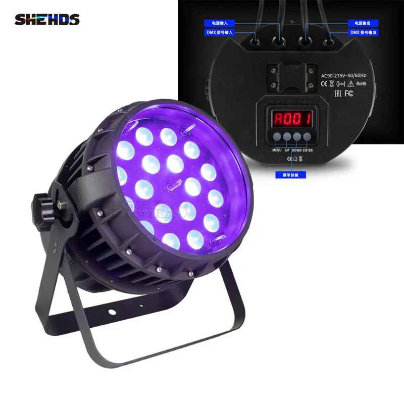 

Shenhe 18pcs Waterproof 6-in-1 Focusable Par Light DMX Sound Control Dyeing Effect Light Outdoor Cultural Tourism Stage Lighting