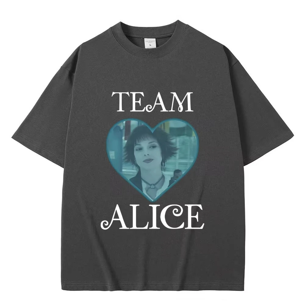 فيلم الشفق فريق أليس كولين الجرافيك تي شيرت روبرت باتينسون مضحك ميمي تي شيرت الرجال النساء موضة خمر المتضخم التي شيرت #3