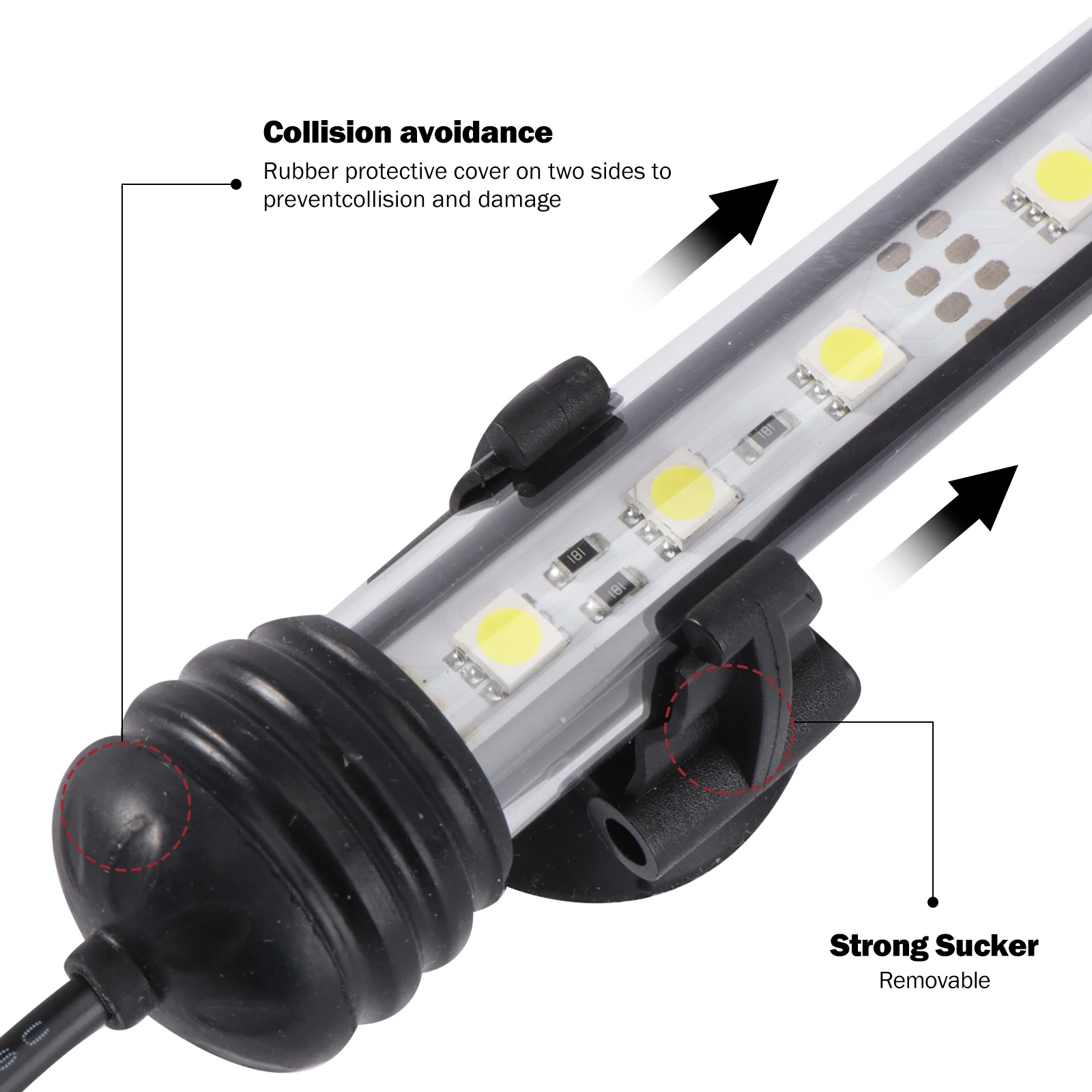 

28CM LED Fish Tank Lights Aquarium Lighting 5050 SMD RGB Light Bar Underwater Submersible Waterproof Clip Lamp – White (Europe S