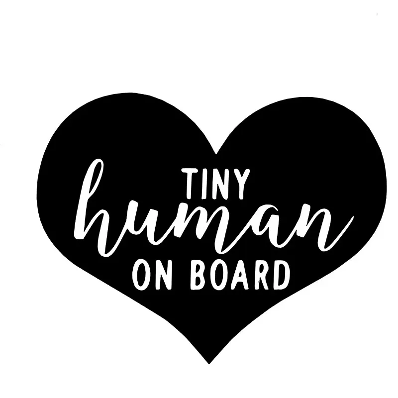 18*14 cm decorative vinyl warning sticker with baby heart design for car windows and bumpers