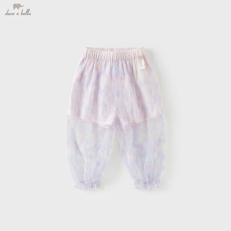 

Dave Bella Girls Baby Pants Summer Loose Comfortable Casual Sweet Mesh Children's Stright Pants Sport Cool Outdoor DB2251704
