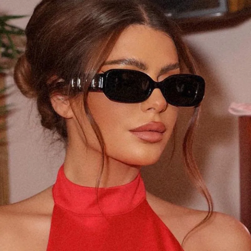 

fashion small frame square sunglasses Premium sense street shooting sunglasses Ladies personalised stage performance sunglasses
