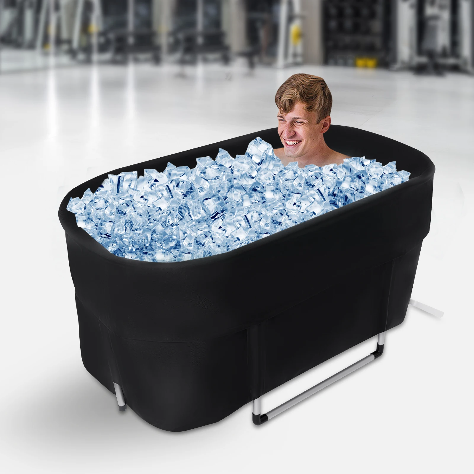 150KG Load Portable Foldable Bathtub, 6‑Layer Thermal Insulation PVC Oxford Cloth Adult Bath Tub with Storage Bag for Home RV Travel Camping