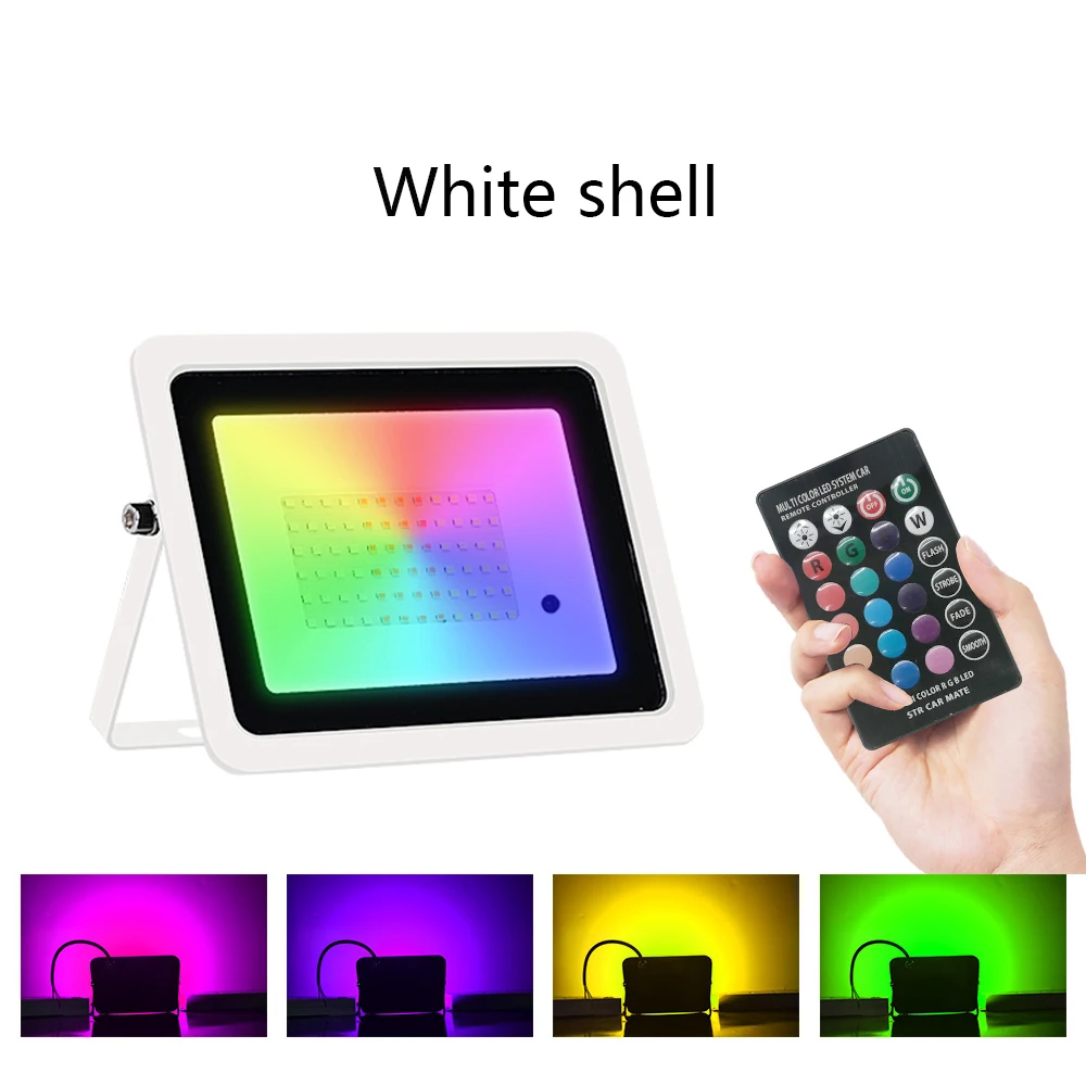 Proiettore LED RGB Da Esterno 50W: Faretto Impermeabile IP66 Regolabile Con App Bluetooth E Telecomando 2.4G Per Giardino, Feste E Halloween