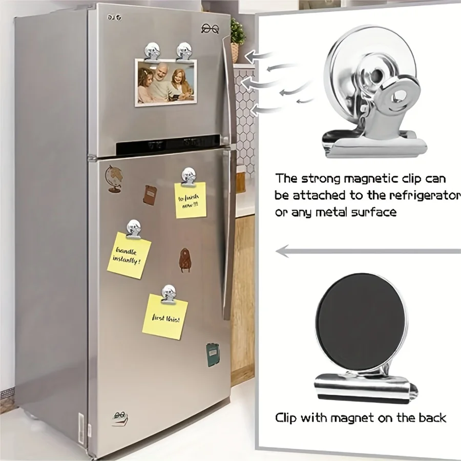 Fridge Refrigerator Magnets, Strong Magnetic Clips for Whiteboard, Office, Locker, Photo Displays, Heavy Duty Magnetic Clips