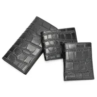 Elegant Crocodile Pattern Leather Wallet for Men, Short Style with Multiple Card Slots, Handmade