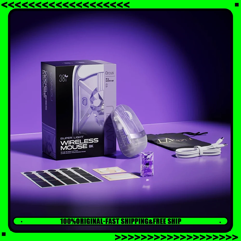 LAMZU Orcus Mouse Dual Mode Wireless Gaming Mouse 8000Hz Polling Rate PAW NEXT1 Sensor Nordic 54H20 Finger Grip Mice