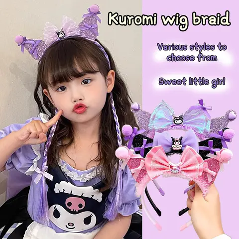 Funny Sanrio Headband Kuromi My Melody Cinnamoroll Cute Anime Plushie Hair Accessories Halloween Series Kid Toys Doll Girl Gift