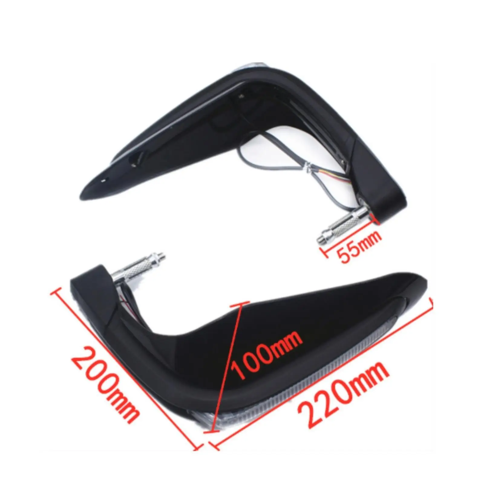 Motorcycle Turn Signal Handguard with LED Light Bar for Dirt Bike Handlebar Protection