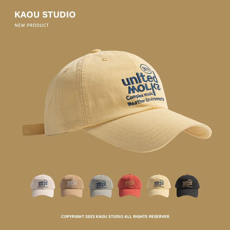 

retro peaked cap versatile for men and women casual spring and autumn embroidery letter soft top baseball cap couple tide