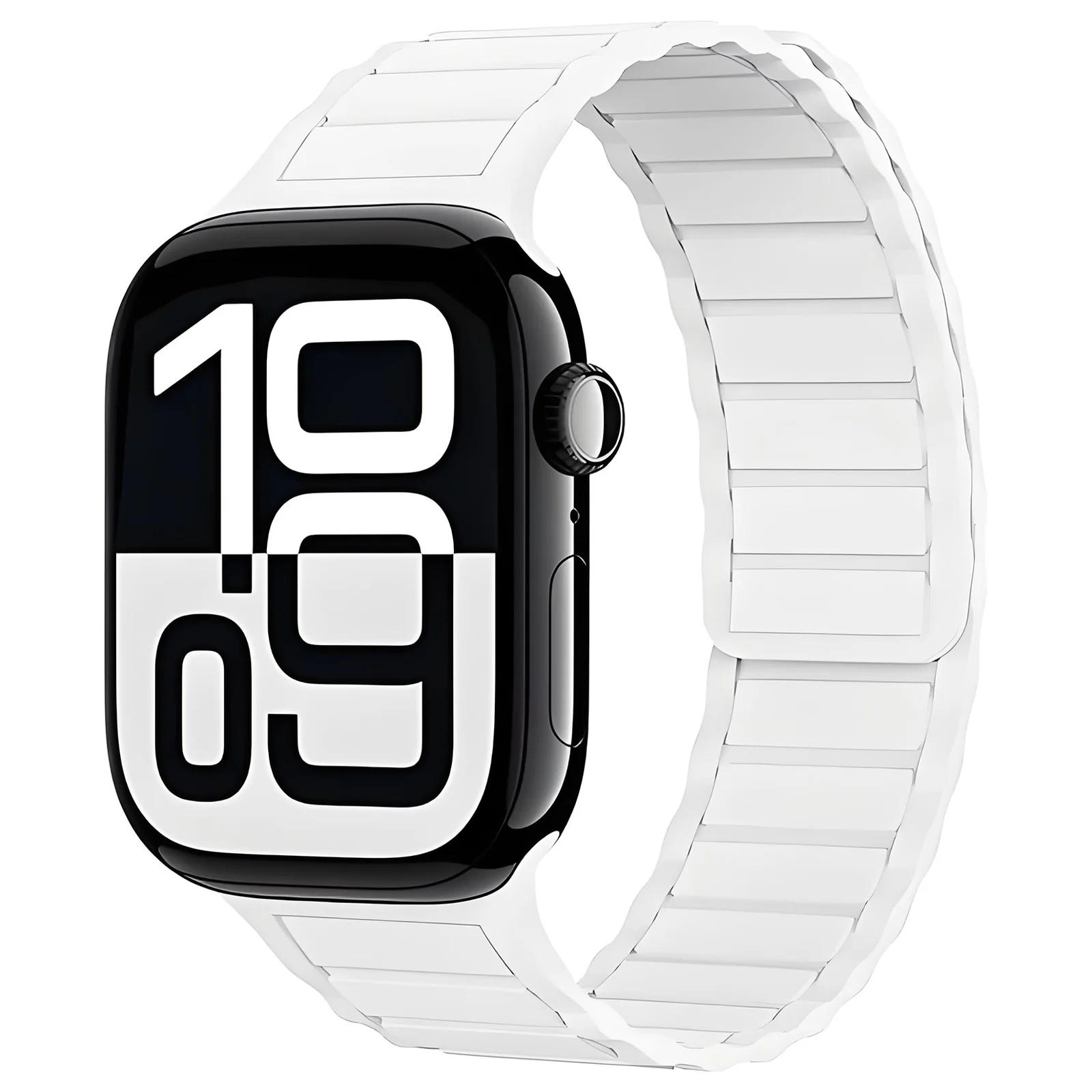 1 pack suitable for Apple Watch magnetic silicone replacement strap 44/45/46/49/42/41/40/38mm, safe fit strong magnetic adjustab
