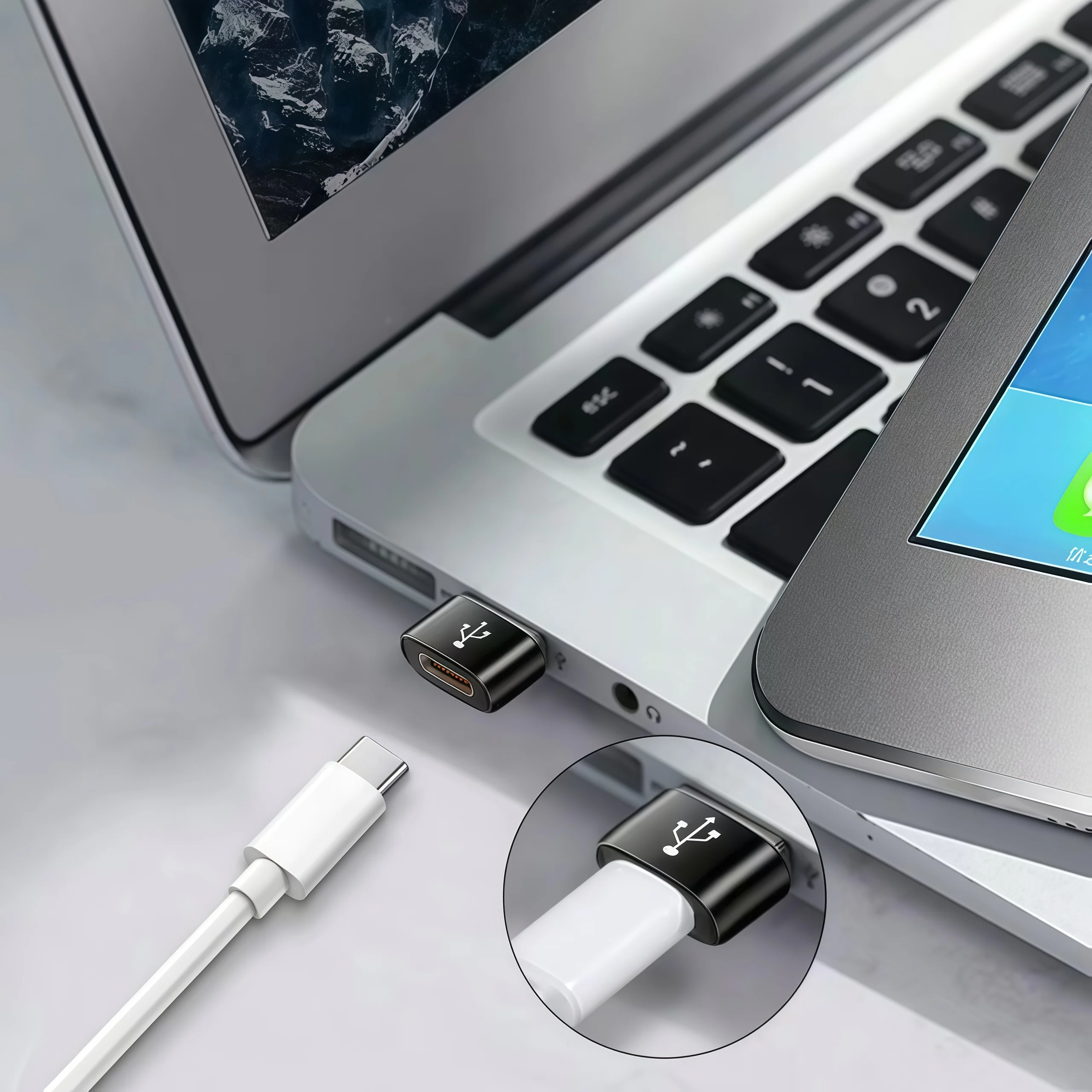 USB Male to Type-C Female Adapter with Otg Function, Aluminum Alloy Shell, Plug and Play, Fast Charging + Data Transfer, Available in Black, Blue, and Silver, 3-Piece Set, Compatible with Mobile Phones, Tablets, External Hard Drives, Car Chargers, Power Banks, Plug and Play, Supports Charging, Data Transfer, and Audio, Compact and Portable, Universal for Laptops/Car Chargers/Power Banks