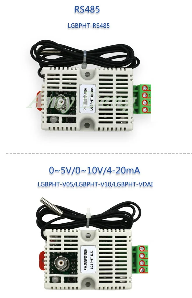 PH Transmitter Detection Sensor Module Voltage 0-5V 0-10V 4-20mA RS485 Output PH sensor PH electrode BNC