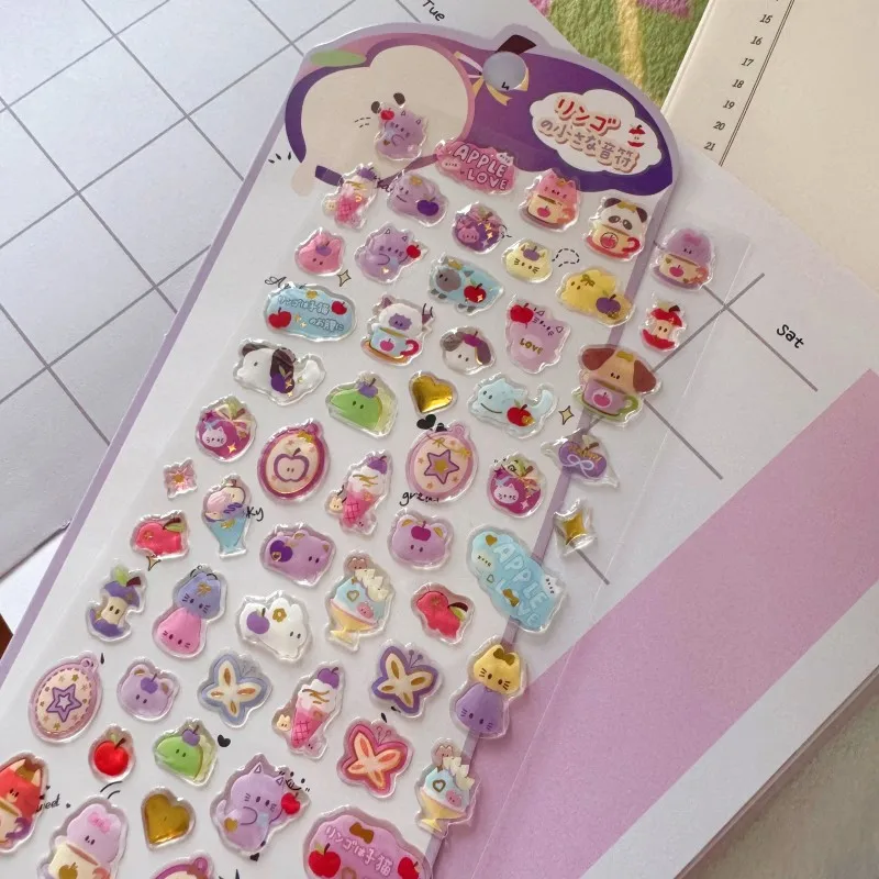 Ins Bonbon Drop ملصقات لطيف كريستال ثلاثية الأبعاد الإغاثة ملصق مائي لحقيبة الهاتف دفتر السنة الجديدة  bons bons bons à 걸 걸 걸 걸šulg