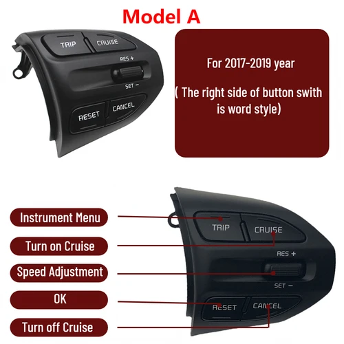 Imagen 2 del producto Botones de volante de Control de crucero BINGWFPT para KIA K2 RIO 2017 2018 2019 2020 2021 RIO X LINE interruptor de botón accesorios de coche