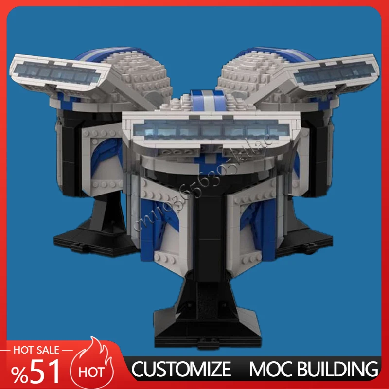 

709PCS Star Plan MOC Helmet Custom Mando Zig Collection MOC Model Building Blocks Architecture Education Assembly Model Toy Gift
