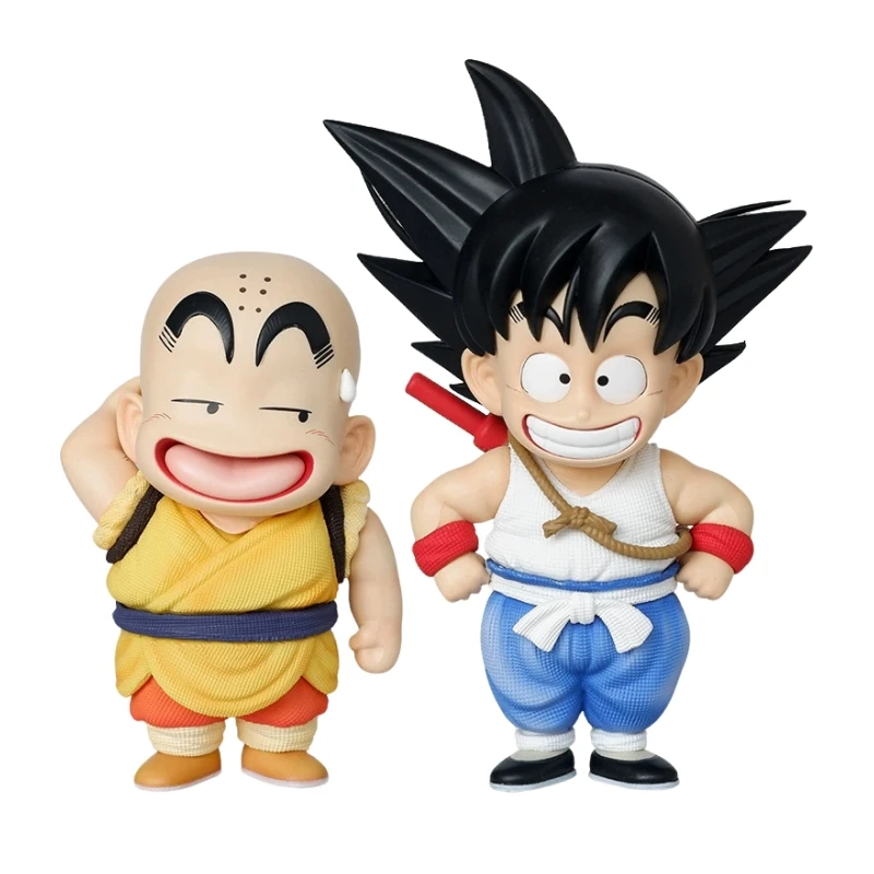4 estilos dragon ball anime estatueta son goku figuras krillin infância modelo pvc estátua ornamentos coleção brinquedos presente de aniversário
