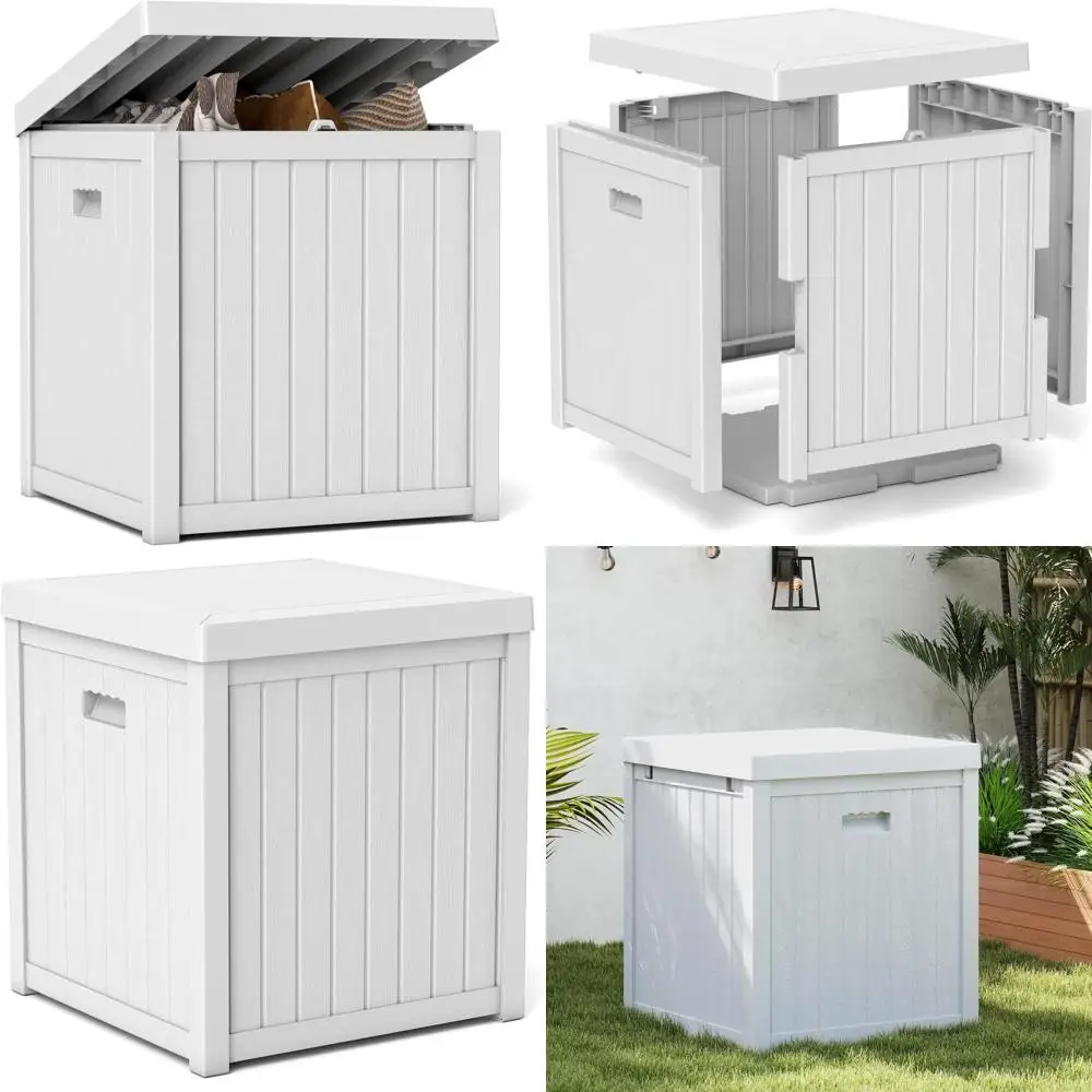 

Белый водонепроницаемый ящик для хранения объемом 192 литра для террасы, сада и бассейна, идеально подходит для хранения подушек, инструментов и посылок