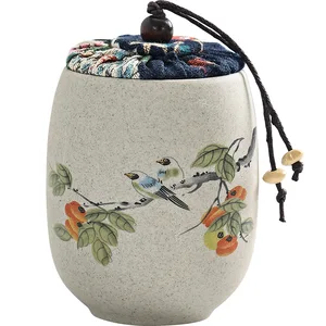 Европейская керамическая чайная банка с крышкой, цветок, птица, цветок сливы, женская домашняя бижутерия, ватный тампон, коробка, Кухонный Контейнер для хранения