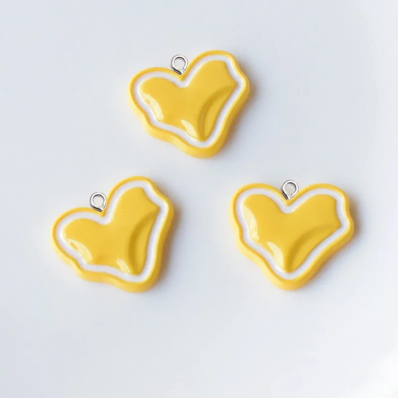 10Pcs Colorful Irregular Love Heart Resin Charms Women Fashion Earrings Necklace Pendants DIY Jewelry Key Chain Crafts Accessory