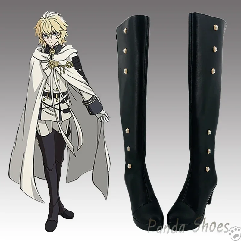 Zapatos de Cosplay de Anime Seraph of The End Mikaela, juego de Anime Cos, disfraz de cómic, zapatos de utilería para fiesta de Halloween