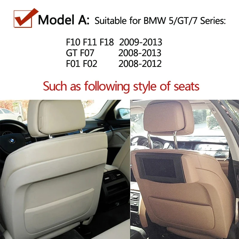 For BMW 5 7 GT Series F10 F11 F18 F07 F01 F02 520 523 525 530 730 Interior Car Seat Backrest Leather Storage Panel Cover Trim