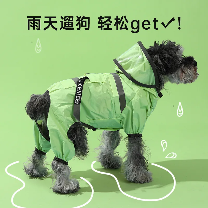 

Waterproof Hooded Raincoat for Dog, Outdoor Hooded Clothes, Golden Retriever, Teddy, Pet Supplies