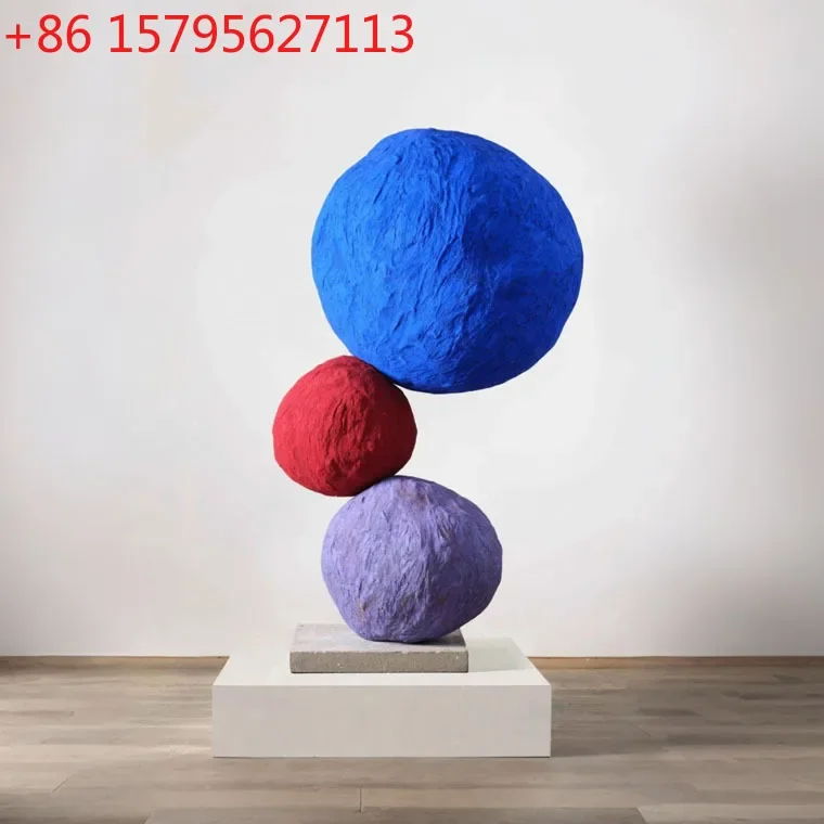 

Modern simple abstract imitation stone ornament creative color floor art splicing decoration