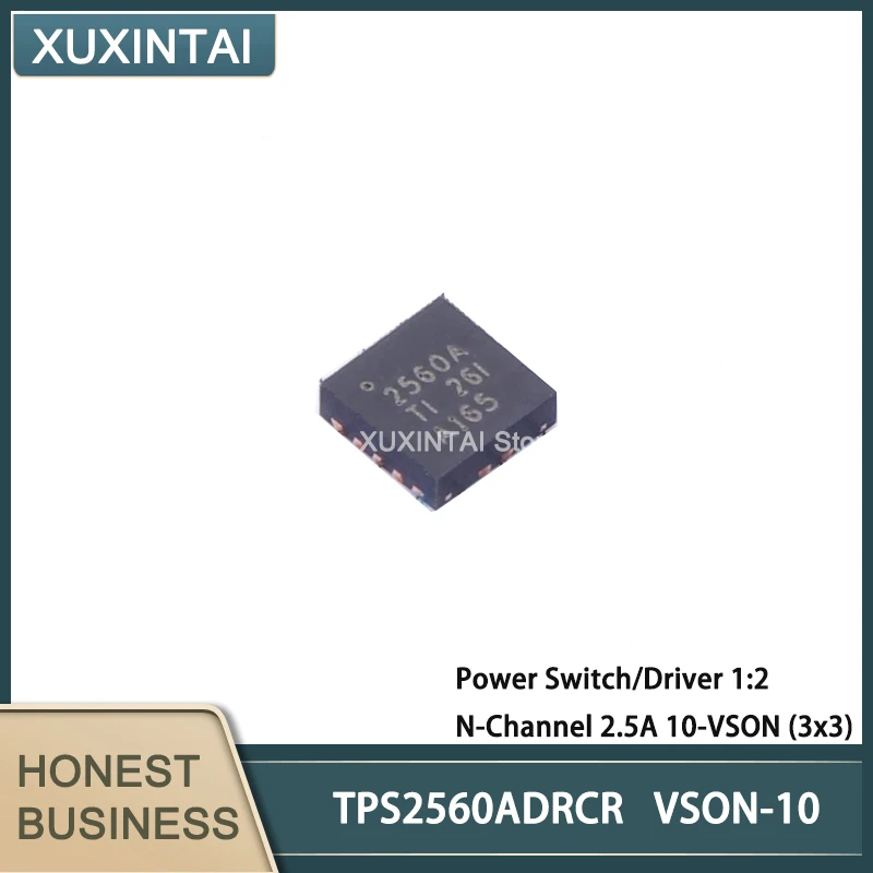 10Pcs/Lot New Original  TPS2560ADRCR TPS2560 Power Switch/Driver 1:2 N-Channel 2.5A 10-VSON (3x3)